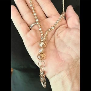 5/$25 Sale! Champagne Crystal Lanyard Necklace